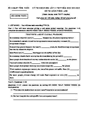 Đề thi chọn học sinh giỏi môn Tiếng Anh Lớp 11 - Năm học 2011-2012 - Sở GD & ĐT Vĩnh Phúc (Có đáp án)